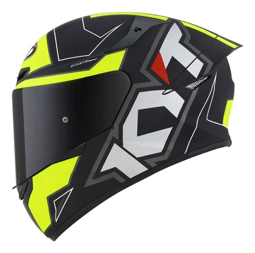 Capacete Fechado Kyt Tt Course Electron Preto Amarelo Brilho