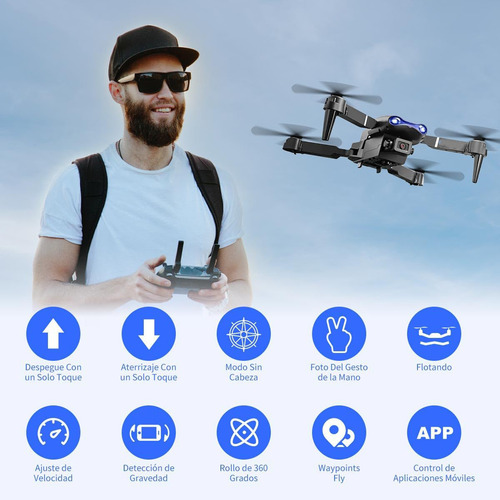Mini Drone Profesional 4k Cámara Dual Giro 360 Soporta