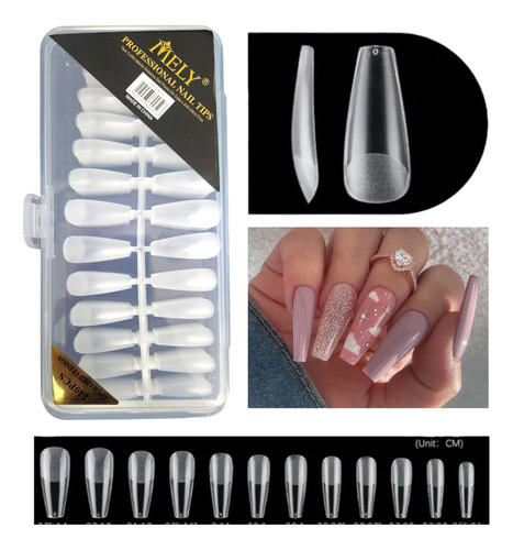 Tips Mely Mate Prelimados X240 Soft Gel + Caja Plástica