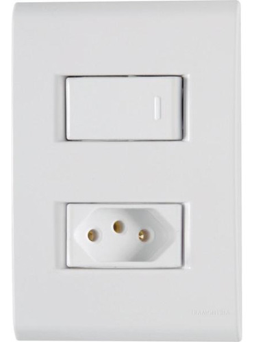 Conjunto 4x2 Com 1 Interruptor Simples 10 A 250 V E 1 Tomada