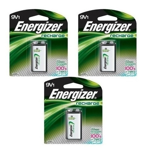 Imagen 1 de 2 de Batería Recargable Energizer 9v 175mah 3 Unid / Superstore