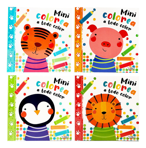4 Mini Libros Para Colorear Colorea A Todo Color Infantil