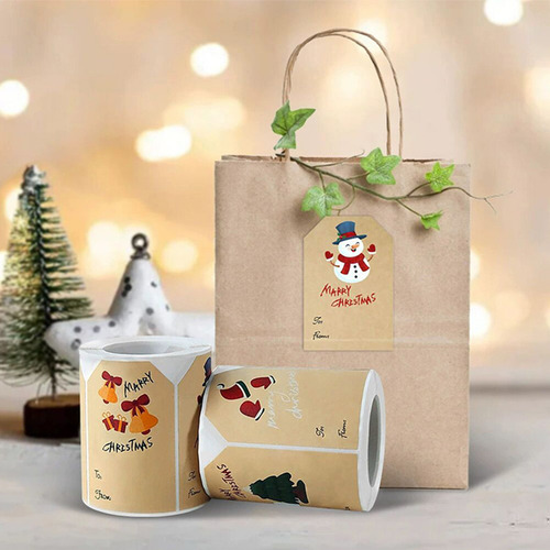 1 Roll Christmas Name Tag Labels Self Adhesive Christmas Tag