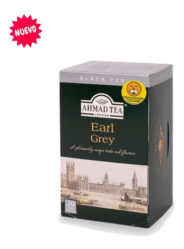 Té Inglés Ahmad  Earl Grey, Caja De 20 Bolsitas