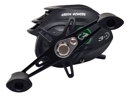 Pesca Reel Huevito Rotativ + 1.80m + Nylon Color Negro/gris Lado De La Manija Derecho