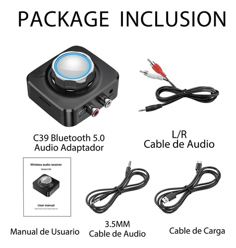 Adaptador De Audio Bluetooth 5.0, Receptor 2 En 1 De Sonido