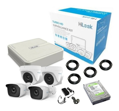 Kit Hilook By Hikvision  4 Cámaras Y Disco - Electrocom -