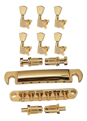 1 Ajuste Bridge Tailpiece Con 6r Clavijas De Afinación Para