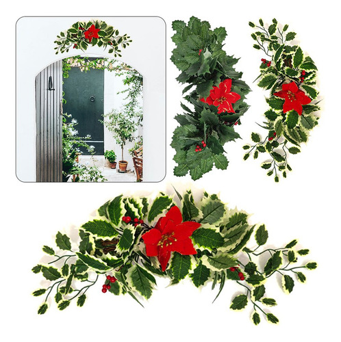 Nuevo Adorno Navideño Con Aguja De Pino Rojo De Imitación