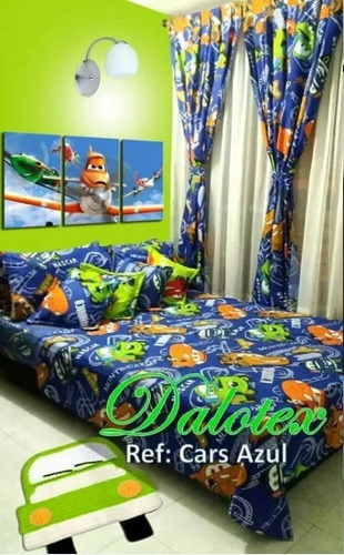 Sabana Cama Sencilla Mas Cortina Y Cubrelecho Infantil