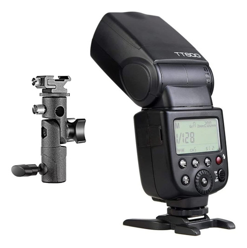 Flash Godox Speedlite Tt600 + Bracket Soporte Acero Tipo E