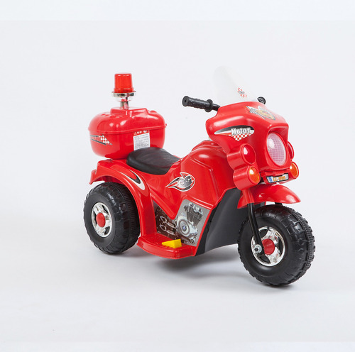 Motocicleta Moto Elétrica Infantil Luz Sirene Polícia E Baú Cor Vermelho Voltagem do carregador 110V/220V