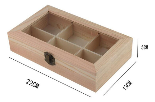 Caja Expositora De Almacenamiento Con 6 Compartimentos, Made