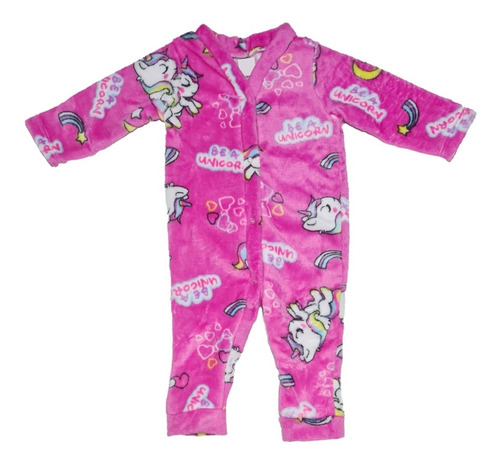 Pijama Inverno Macacão Fleece Soft Bebê Quentinho Menina