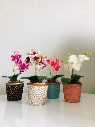 Arranjo De Orquídeas Permanentes Vaso Cerâmica, Varias Cores | MercadoLivre