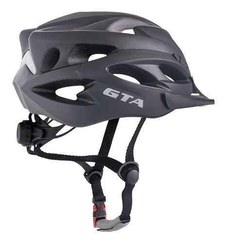 Imagem 3 de 3 de Capacete Ciclismo Gta Nx Inmold Preto Fosco C/ Sinalizador
