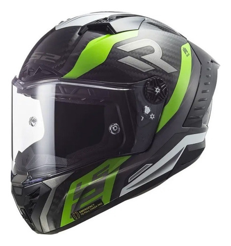 Casco Ls2 Thunder Ff805 Carbono Supra Green T.xl - Cafe Race