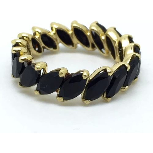 Aliança Ônix Negro Navetes Em Ouro 18k Frete Gratis