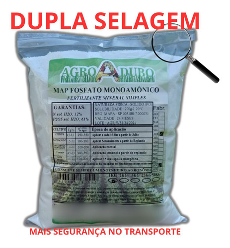 Fertilizante Map Purificado 3 Kg Fosfato Monoamônico