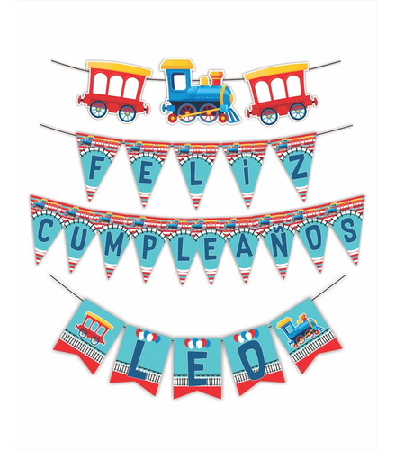 Trencito, Locomotora Banderines Imprimibles Para Cumpleaños