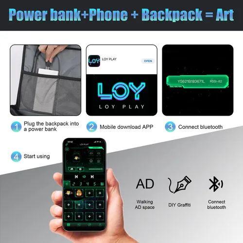 Mochila Led Programable Para Laptop, Viaje Y Publicidad