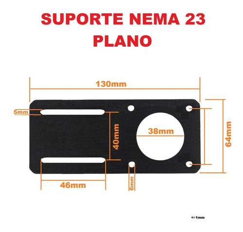 3 Peças Suporte Para Motor Nema 23 Reto 180° Em Aço Preto.