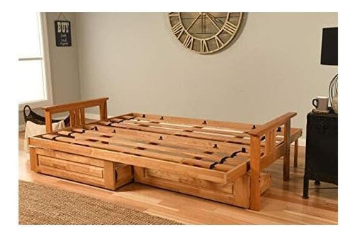 Marco De Madera De Futón Clásico Plegable Estilo Misión