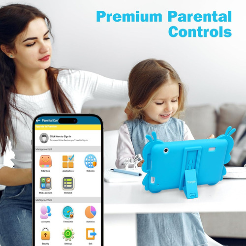 Android 10'' Tablet 7 Para Niños 2gb Ram + 32gb Rom, Azul