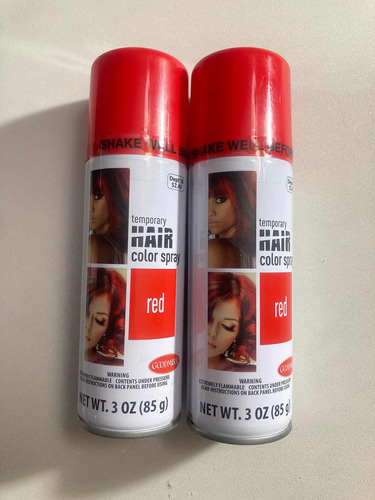 Temporary Color Pintura Pelo Disfraz Roja 2 Pack De 85gr C/u