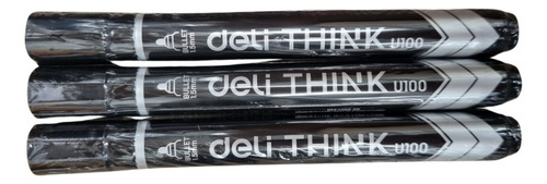 Marcador Permanente Deli Think U100 X Unidad Negro