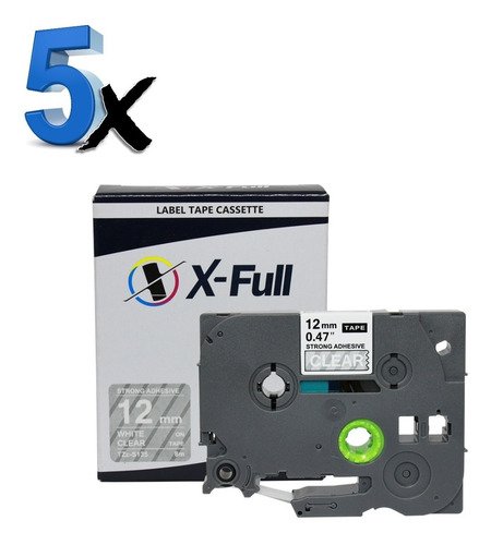 5x Fita Compativel P/ Uso Rotulador Brother Tze-s135 Pt-h110