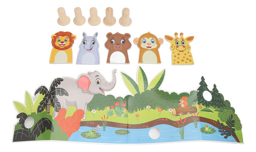 Set De Dibujos Animados De Títeres Con Dedos De Animales De