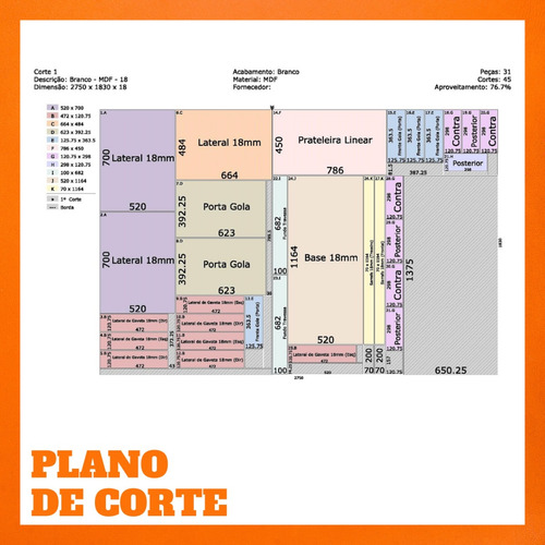 Projeto De Móveis Planejados ( 3d + Plano Corte + Manual )