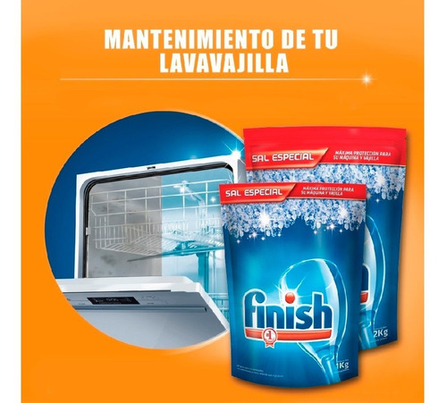Imagen 5 de 9 de Finish Sal Especial Para Lavavajillas Automático 1kg - 3 Uni