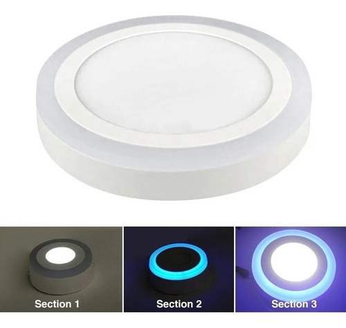 Foco Panel Led Plafón Led Bicolor Sobrepuesto 18w + 6w/040