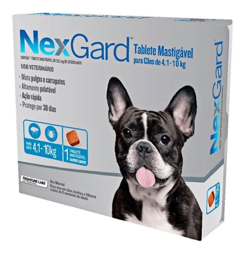 Nexgard 4 A 10kg Antipulgas E Carrapatos 