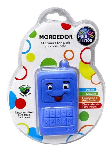 Soft Teether para teléfono celular azul para bebés y niños