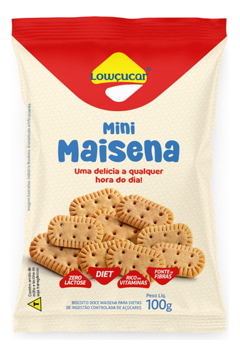 Mini Maisena Diet Lowçucar 100g Sabores Variados Kit Com 12
