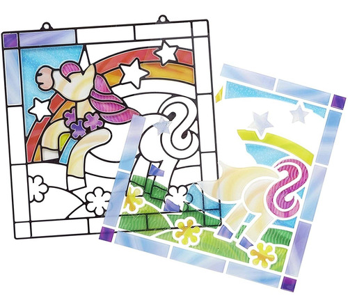 Juego Colorea Vitrales Unicornio Juguete Melissa  Doug Nio