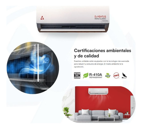 Minisplit Duventus Nova Classic Frio 1 Tonelada (12000 Btu) Blanco