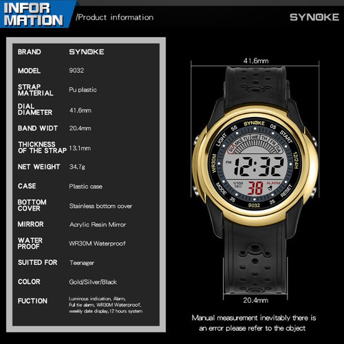 Relógio Eletrônico Simples Synoke Digital Luminous Cor Do Bisel Prateado