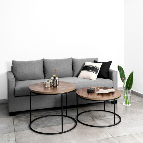 Sillon 3 Cuerpos Flow Lino Premium Patas Madera Sofa