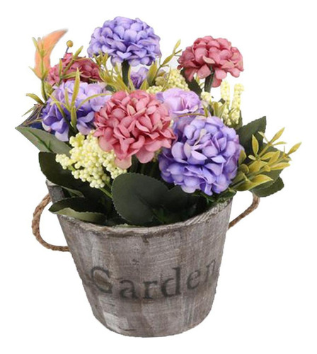 G Hortensias En Maceta Artificiales Redondo Marrón Púrpura