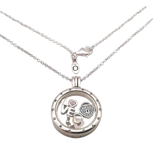 Collar Medallón Pandora En Plata S925_por Siempre Corazones