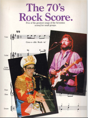 The 70´s Rock Score * 5 Partituras Tablaturas Banda Completa