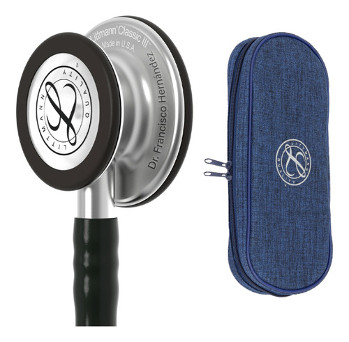 Littmann Classic Iii Black + Estuche Azul + grabado Láser