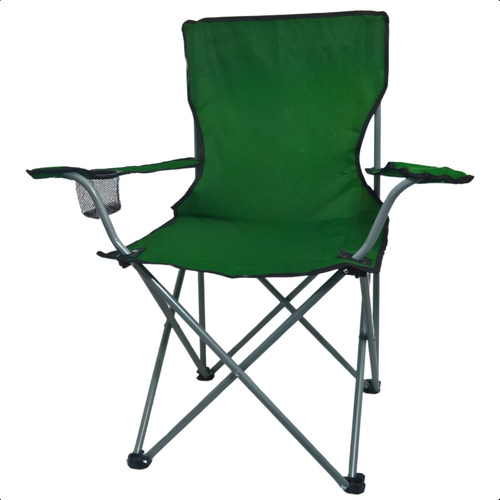 Cadeira Dobrável Neoblue Confort Premium Verde P/ Camping, Praia, Pesca - Porta-copos No Apoio De Braço, Aço Anti-ferrugem, Oxford 600d - Bolsa Incluída, Suporta 120kg