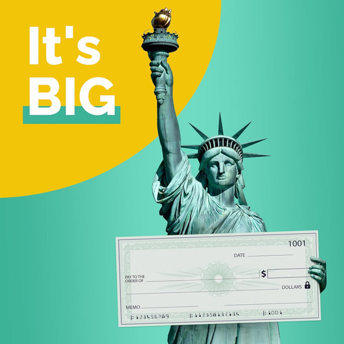 Cheque De Presentación Falso Gigante | Cheque Grande D...