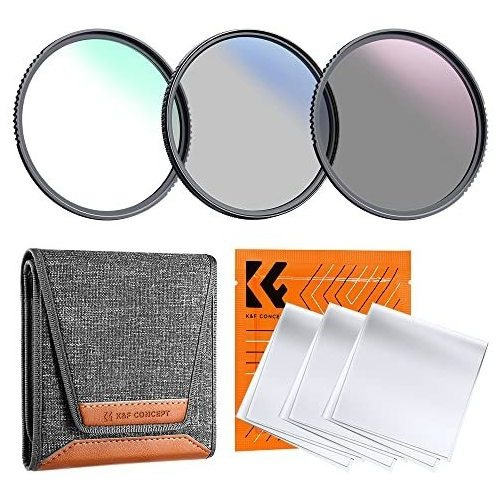 Kit De Filtros De Lentes Uv/cpl/nd K&f Concept De 62 Mm (3 P