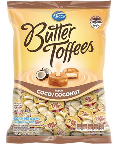 Bala Butter Toffees Coco Arcor 500g